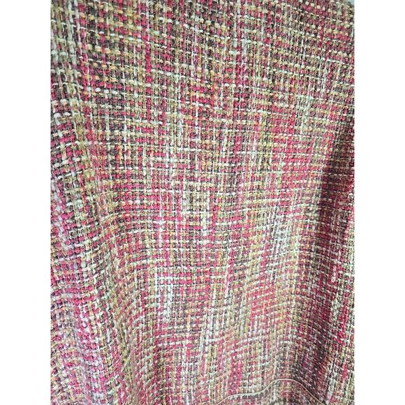 Kate Hill 100% Cotton Blazer Jacket Womens Plus 20W Pink Tan Tweed Office - Picture 8 of 8